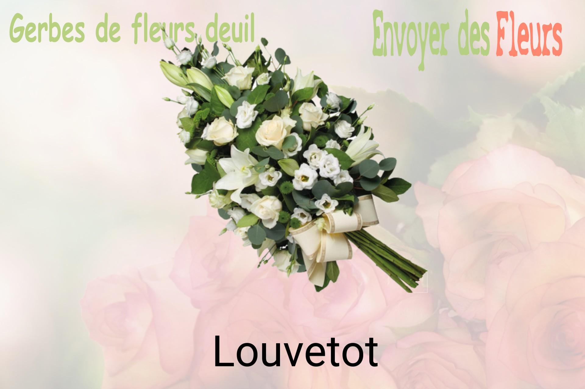 Gerbe de fleurs de deuil livrée à Louvetot